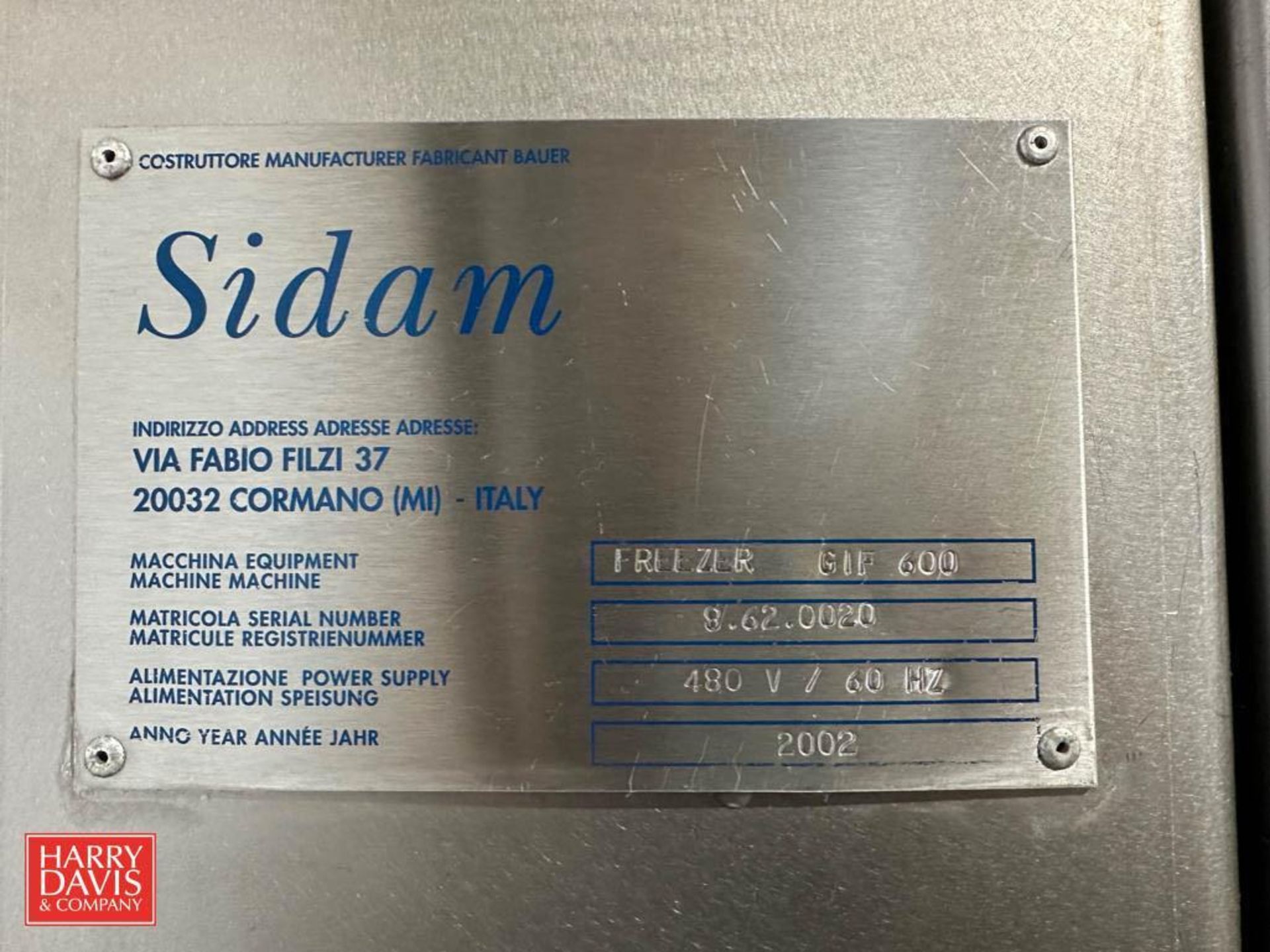 Gram Sidam S/S Ice Cream Freezer, Model: GIF600, S/N: 8.62.0020 with Copeland R404A Compressor - Image 5 of 7