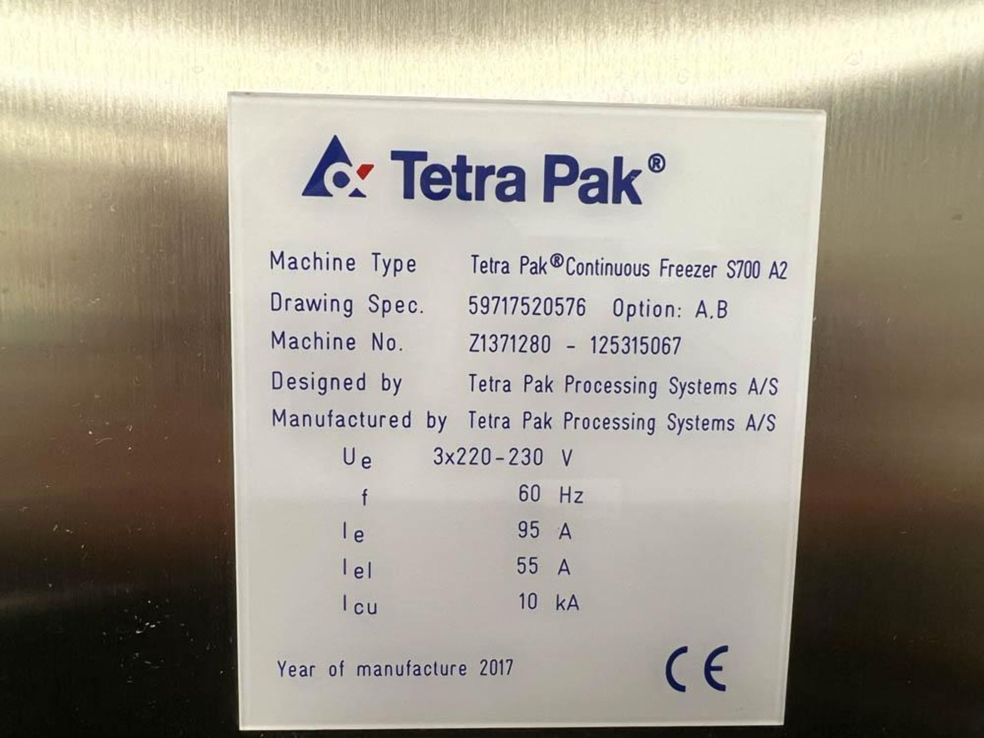 2017 Tetra Pak Continuous Ice Cream Freezer Model: S700 A2, SN: Z1371280-125315067 - Image 4 of 10