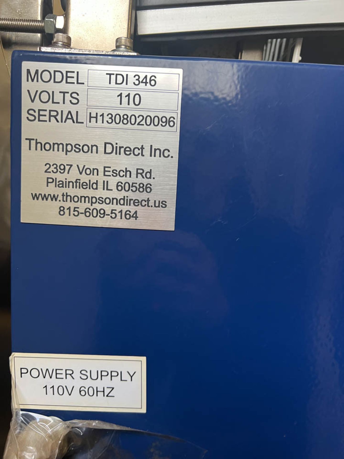 Thompson Direct L-Bar Shrink Wrapper, Model TDI346, SN: H1308020096 - Rigging Fee: $200 - Bild 5 aus 6