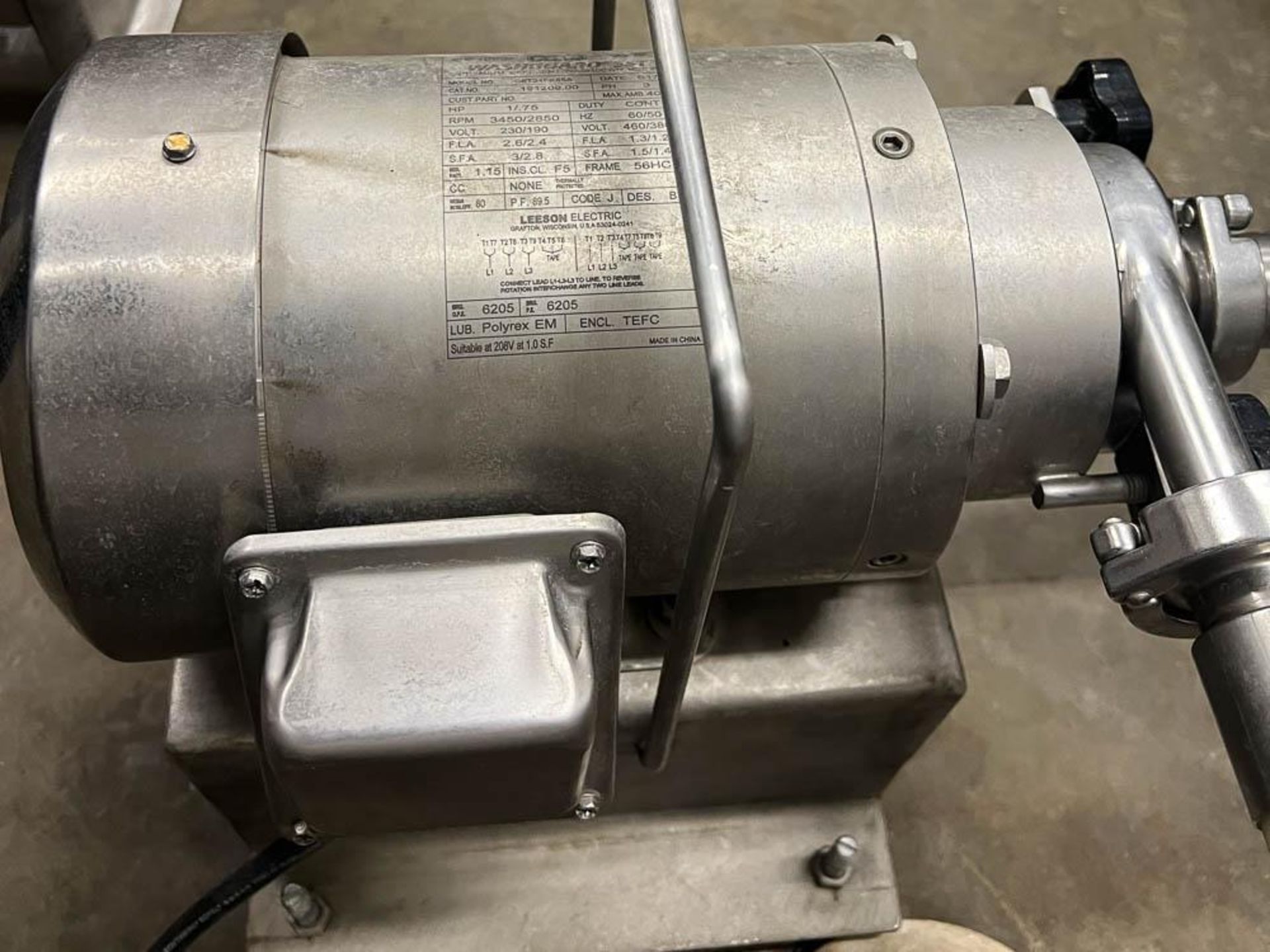 Centrifugal Pump with Leeson 2-Speed 1/.75HP, 3,450/2,850 RPM S/S Motor - Rigging Fee: $100 - Image 2 of 6