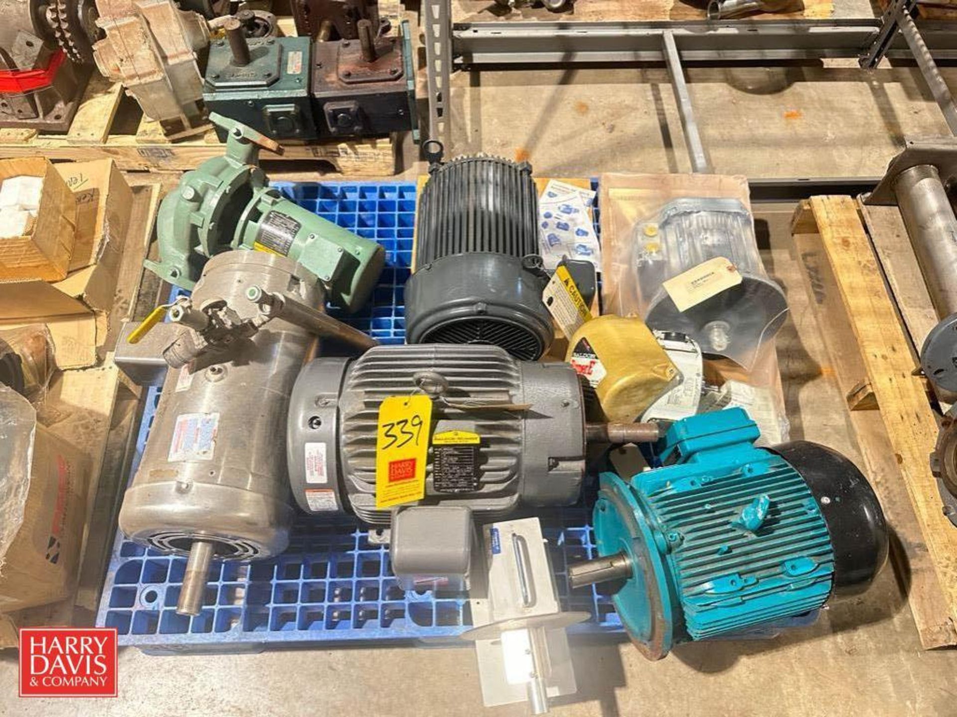 Assorted Motors, Including: Baldor S/S Clad and Others, up to 15 HP and Gear Reducing Drives