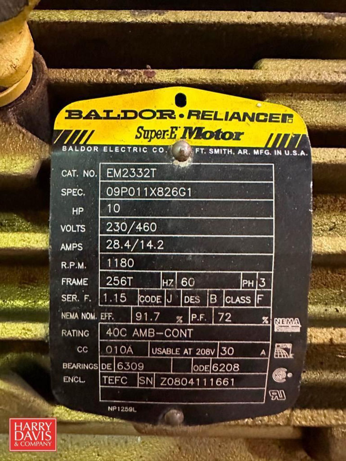 Baldor 10 HP 1,180 RPM and Sew-Eurodrive 30 HP 1,780 RPM Motors - Image 2 of 4