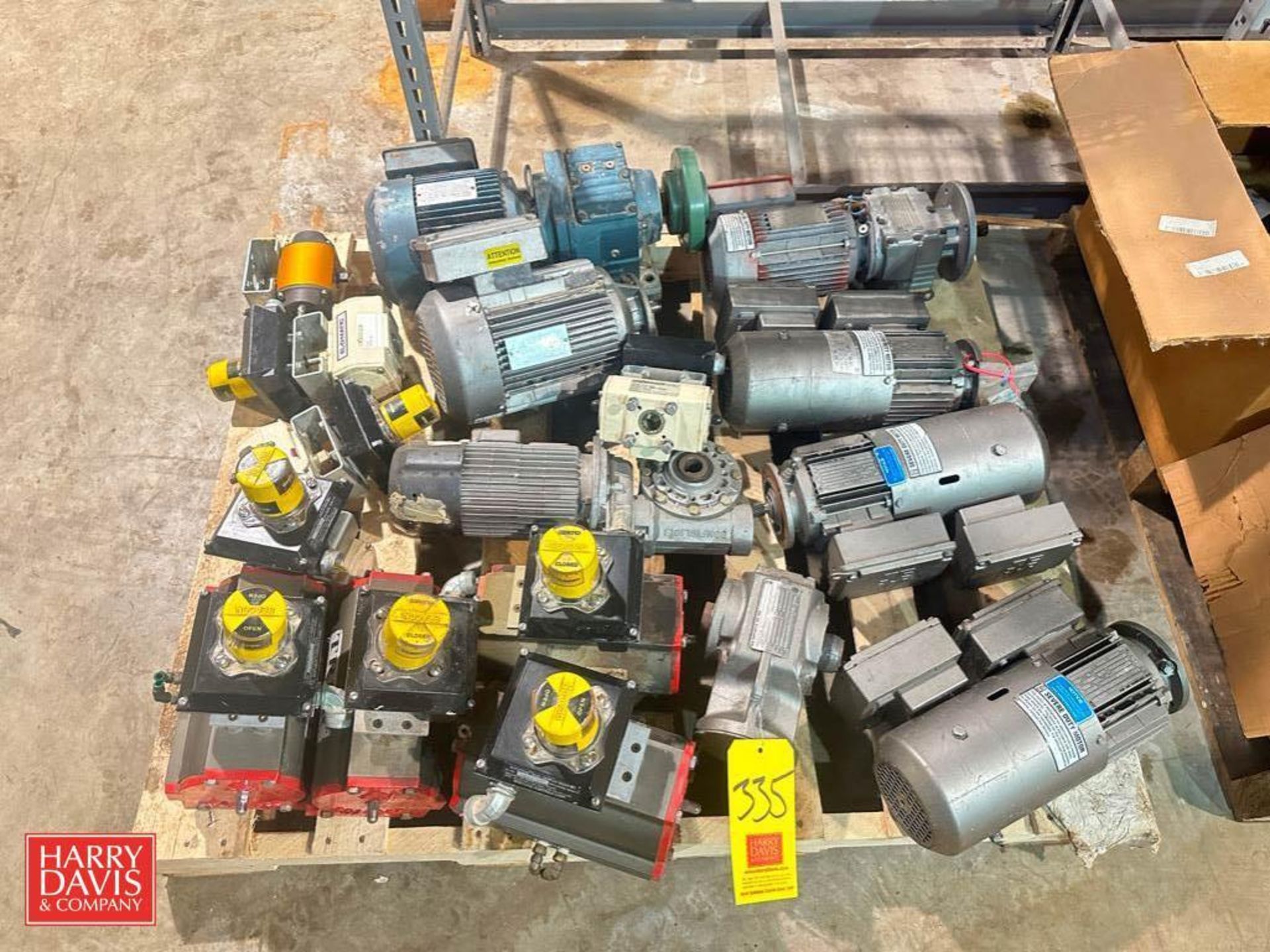 Assorted Motors, up to 2 HP, Gear Reducing Drives and Air Actuators