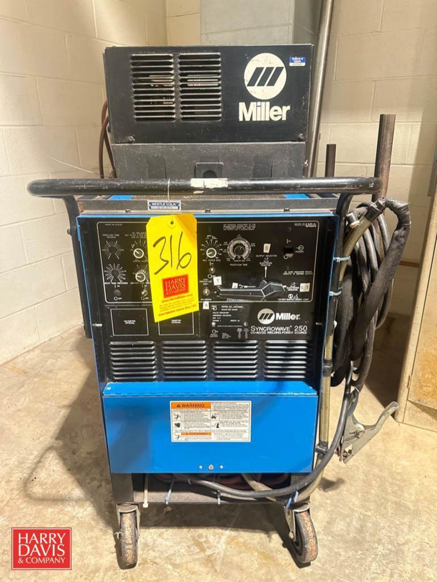 Miller Syncrowave 250 Portable Welder, S/N: KG204701 with Coolmate 3 Recirculating Coolant System