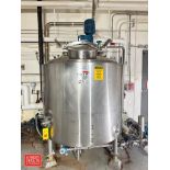 400 Gallon Jacketed Dome-Top Dish-Bottom S/S Processor with Dual-Prop Vertical Agitation
