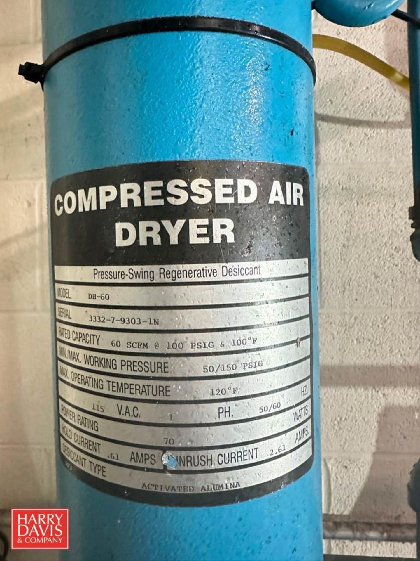 Hankison Compressed Air Dryer, Model: DH-60, S/N: 3332-7-9303-1N - Image 2 of 2