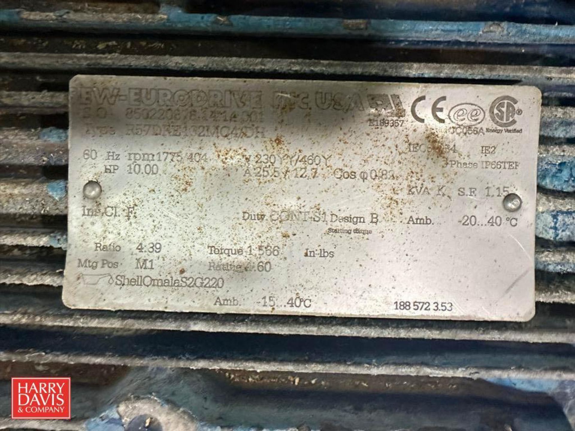 Waukesha-Cherry Burrell Positive Displacement Pump, Model: 060U2C, S/N: 26562200 with Sew-Eurodrive - Image 3 of 3