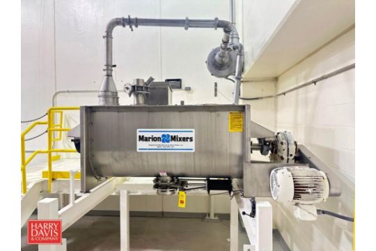 Marion Mixers S/S Dry Ingredient Paddle Blender with 10 HP Drive, 5 HP Blower Platform: 138” x 72” w - Image 2 of 3