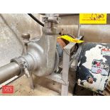 Ampco Centrifugal Pump, Model: 2X2Z02, S/N: R-54574-1-6 with Baldor Motor: Mounted on S/S Base