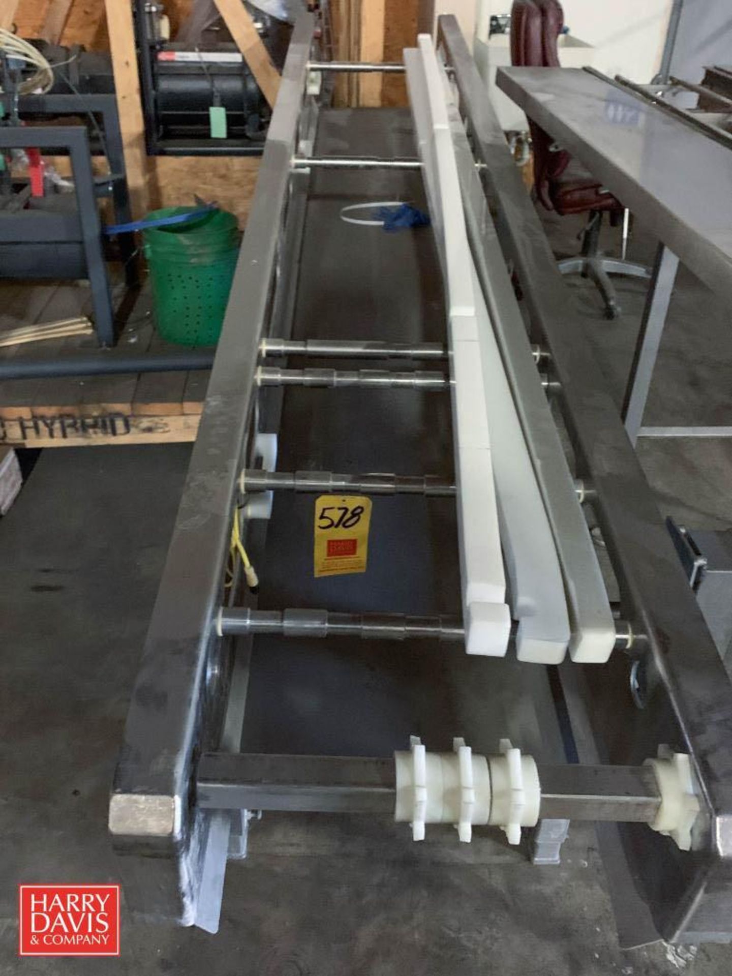 S/S Conveyor Frame: 128” Length x 23” Width (Location: Edison, NJ)