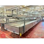 Damrow S/S Finishing Table, S/N: 95-064 with Carriage, Knives and Screen: 44’ x 6’