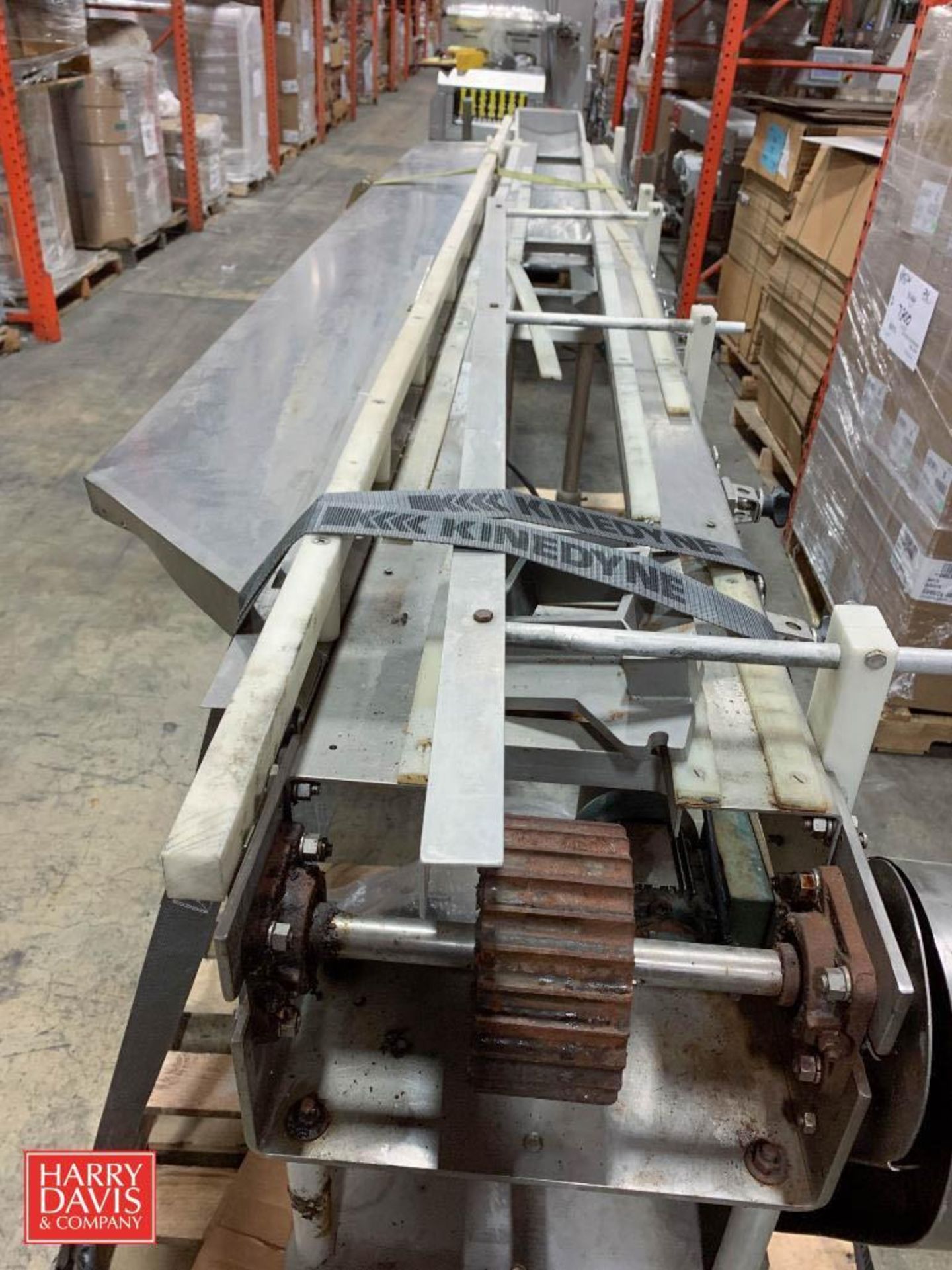 S/S Frame Conveyor Section: 130" Length x 25” Width with Drive (No Belt) (Location: Edison, NJ)