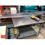 (3) S/S Top Work Tables: 47” Length x 30” Width with Under Shelf: 96” Length x 30” Width with Under
