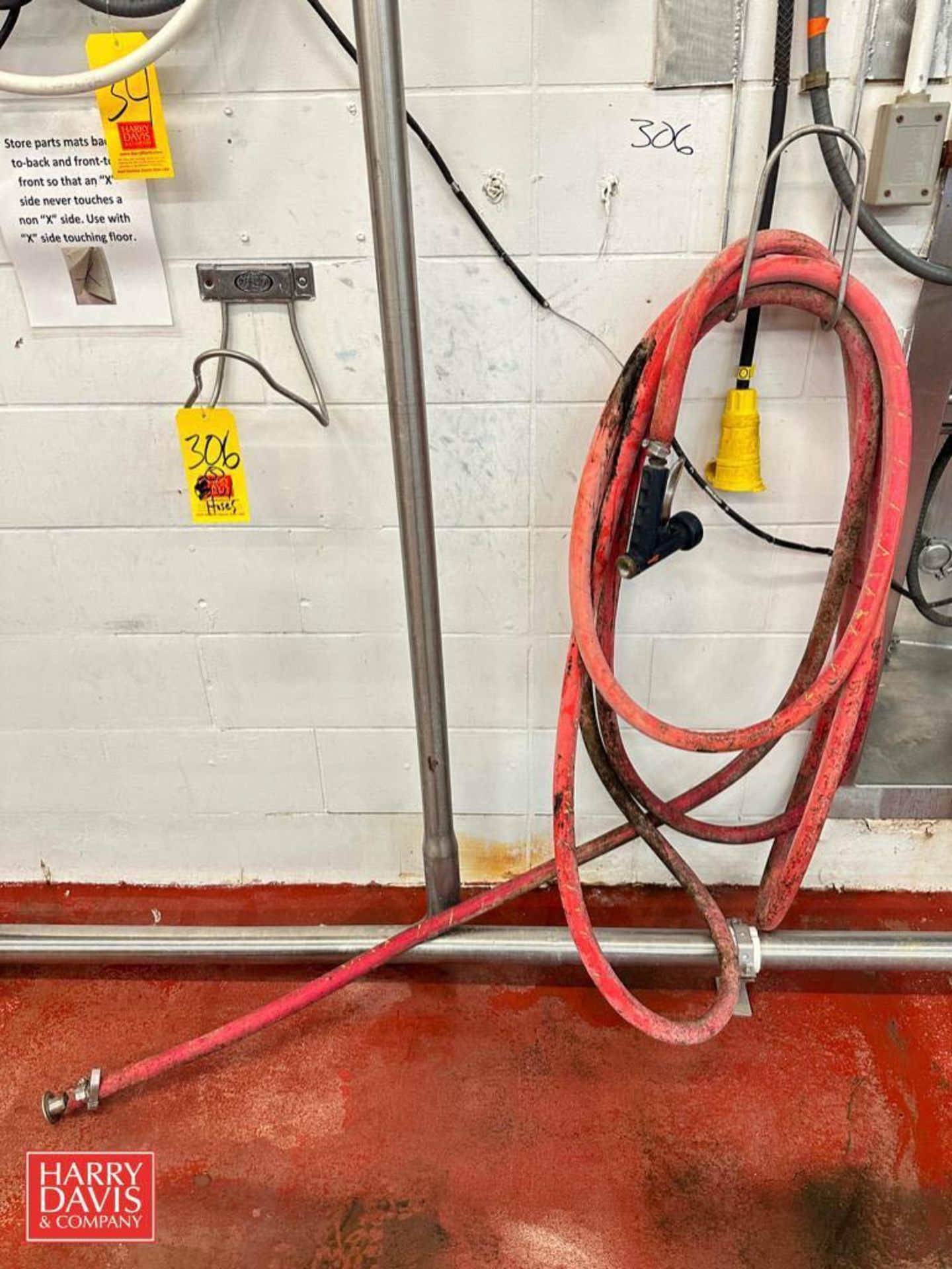 (5) S/S Hose Racks, (3) Suction/Discharge Hoses and (2) Hoses with Sprayers