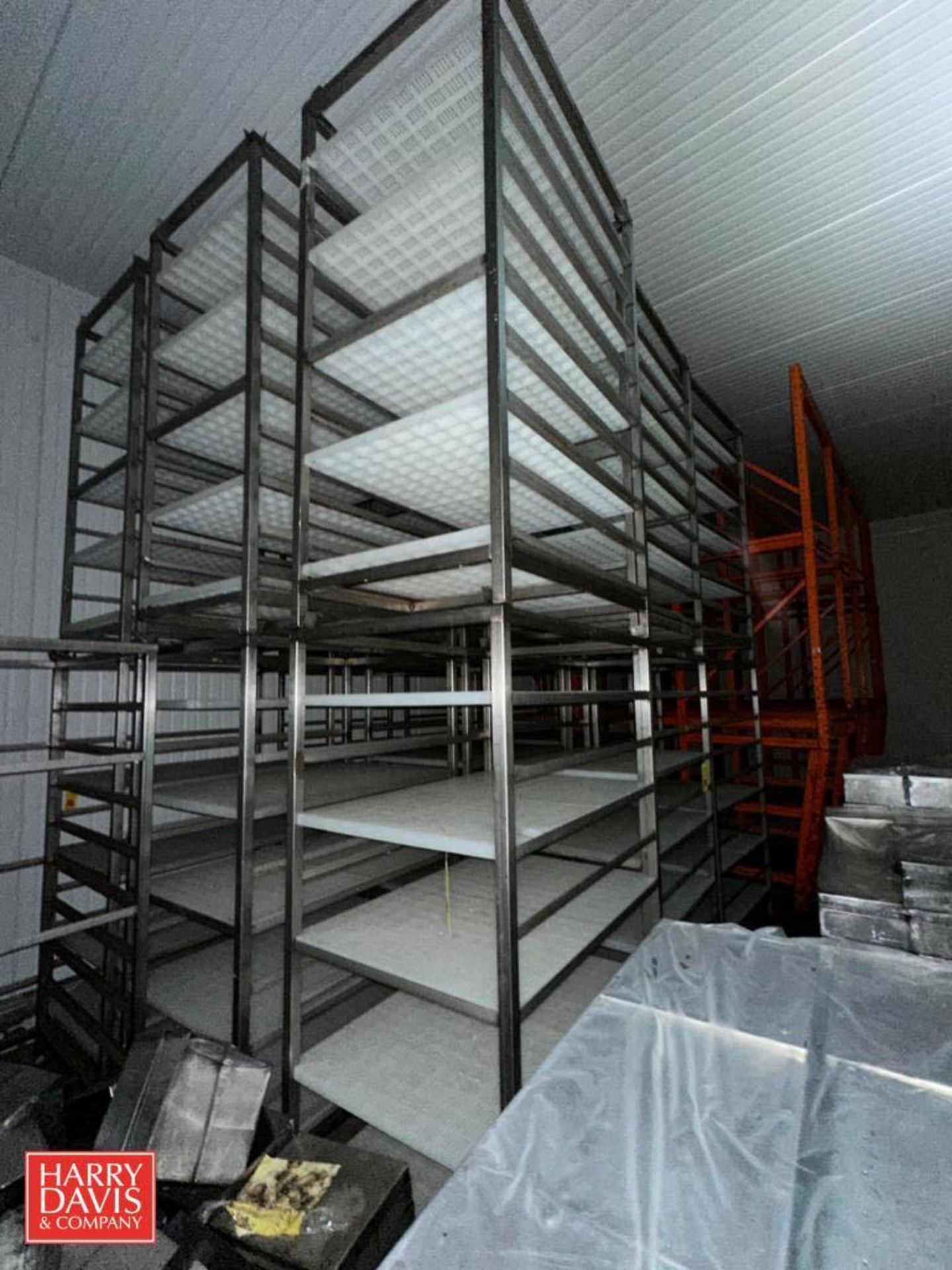 (4) S/S Racks: 74" x 32" x 46" Depth with Poly Shelves and Case Trays - Image 2 of 2
