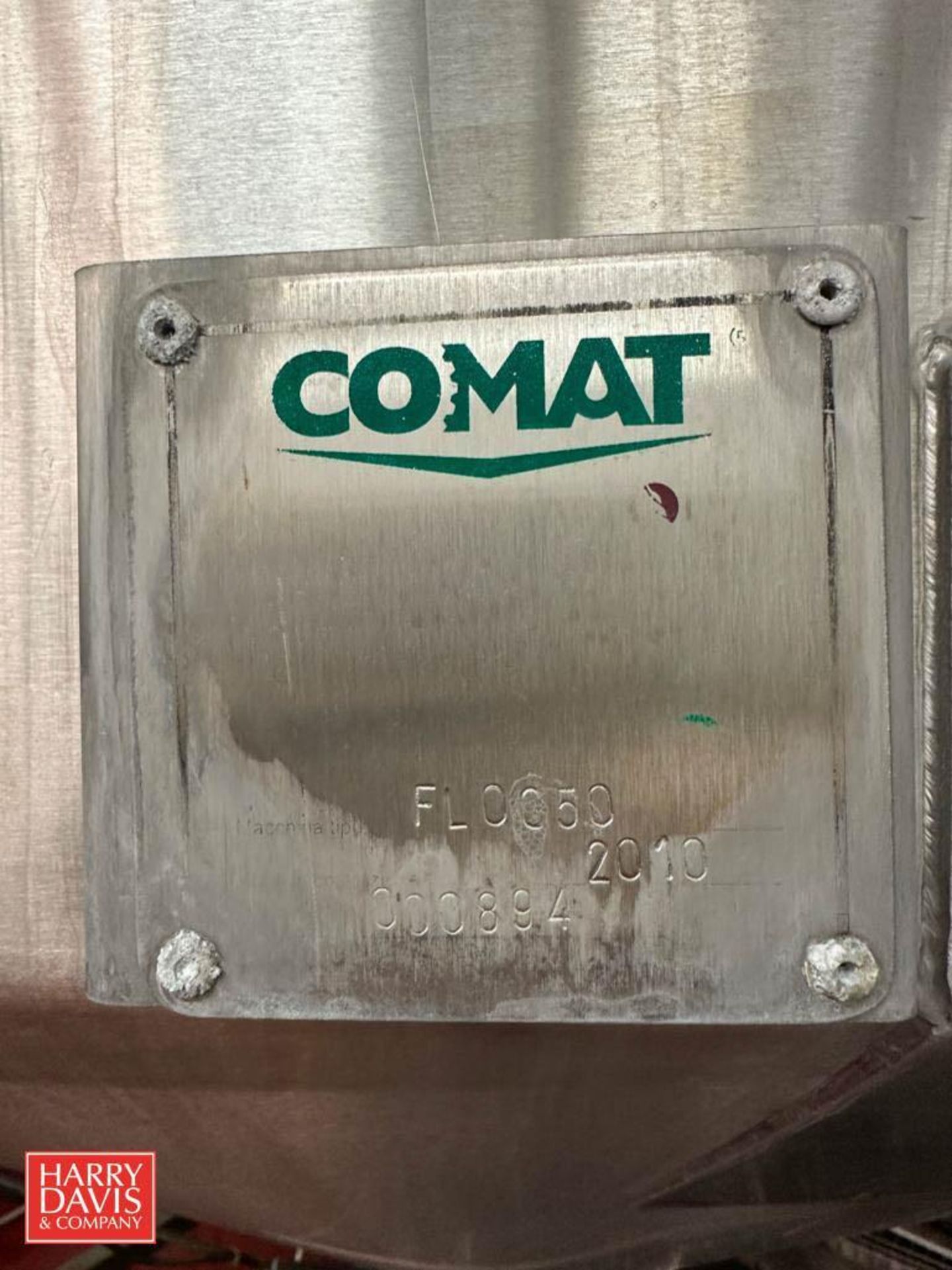 2010 Comat Insulated 500 Gallon S/S Dome-Top, Cone-Bottom Ricotta Flocculation Tank with Steam, Mode - Image 3 of 3