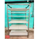 S/S Racks: 74" x 32" x 46" Depth with Poly Shelves and Case Trays ((2) No Poly Shelves)