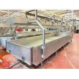 Damrow S/S Finishing Table, S/N: 318080561080173 with Carriage, Knives and Screen: 22’ x 5’
