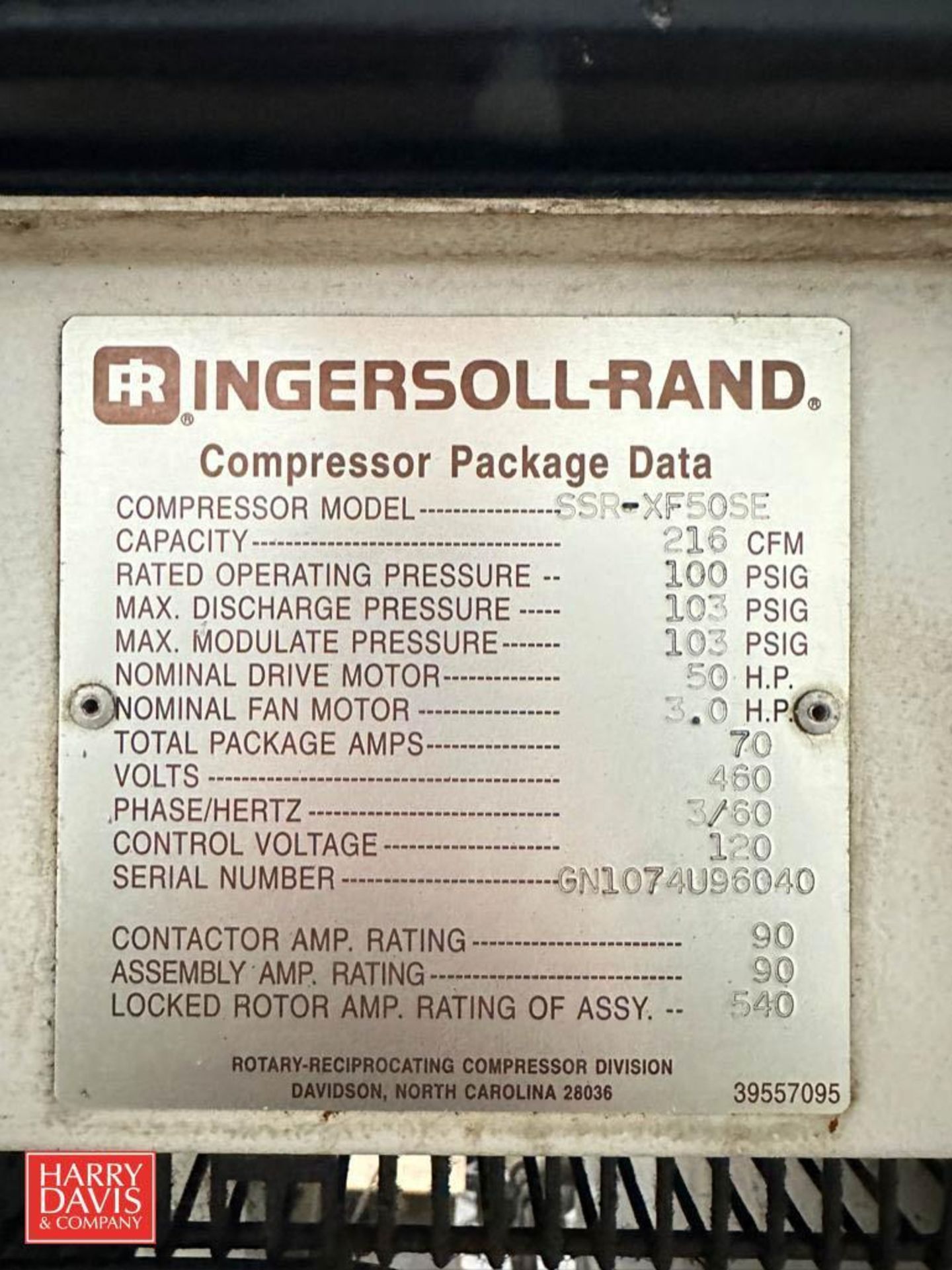 Ingersoll-Rand Air Compressors, Model: SSR-XF50SE and SSREP5OSE (Parts Machines) - Image 2 of 6