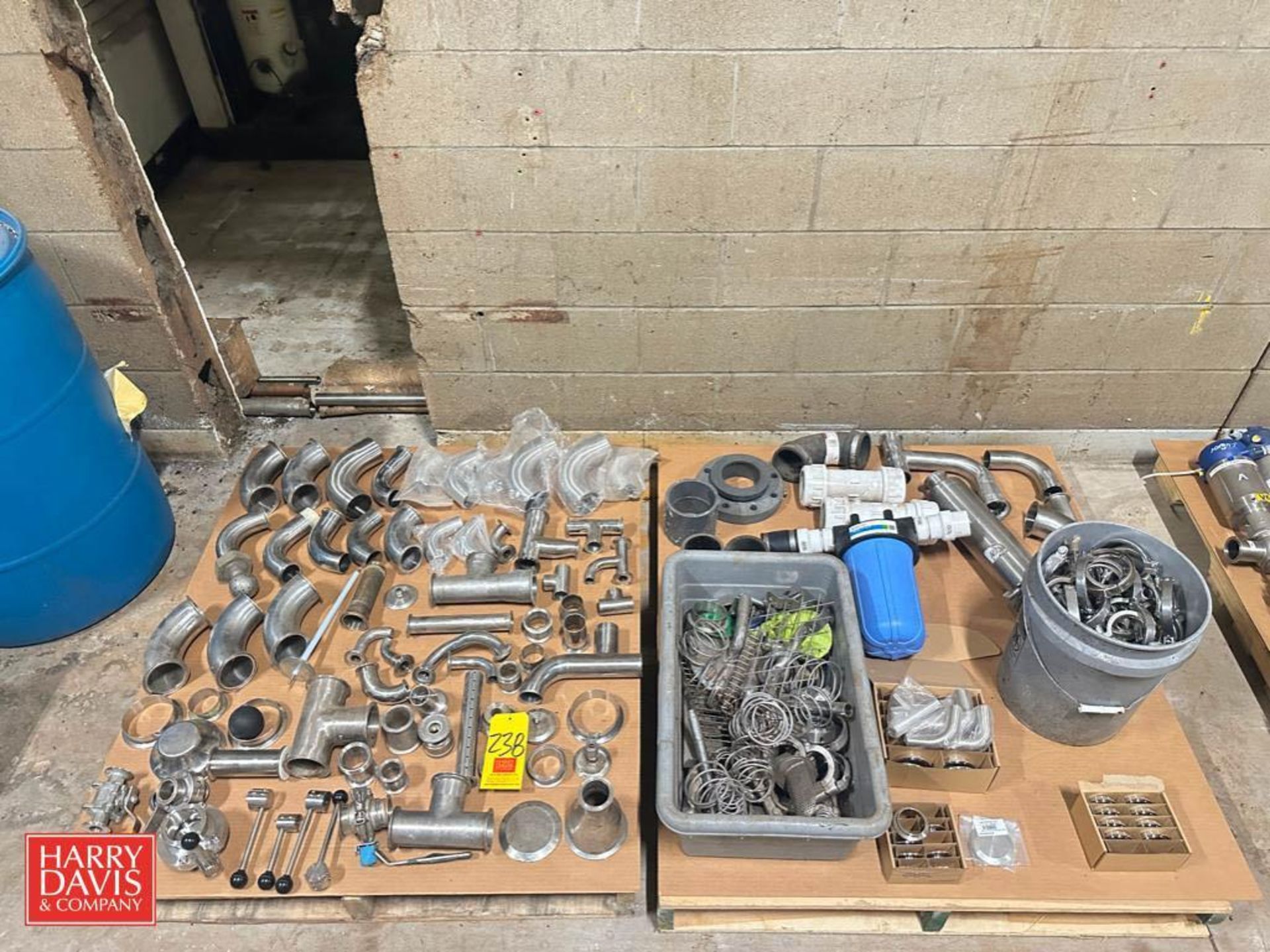Assorted S/S, Including: Elbows, Touch Screen, Valves and Valve Parts, Springs, Ferrels and Clamps