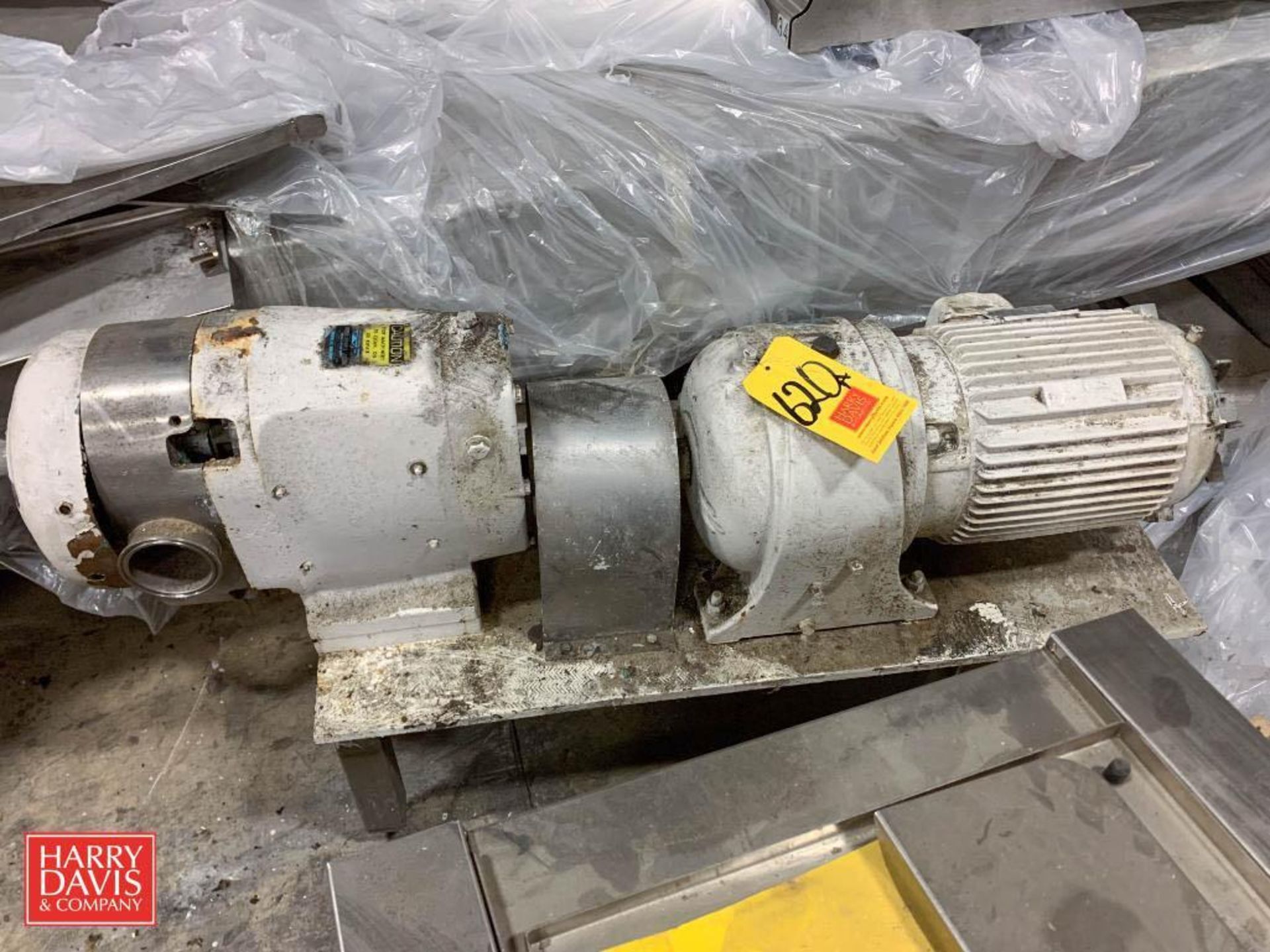 Waukesha Positive Displacement Pump, Size 130, S/N: 4114SS with 1,750 RPM Motor and Gear Reducing Dr