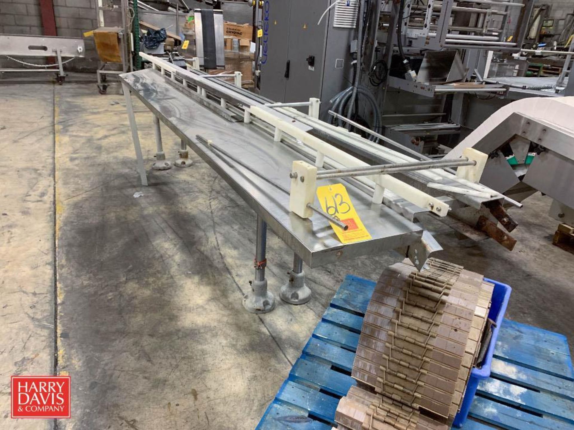 S/S Frame Conveyor: 132” Length x 10" Width Plastic Table Top Chain (Location: Edison, NJ)