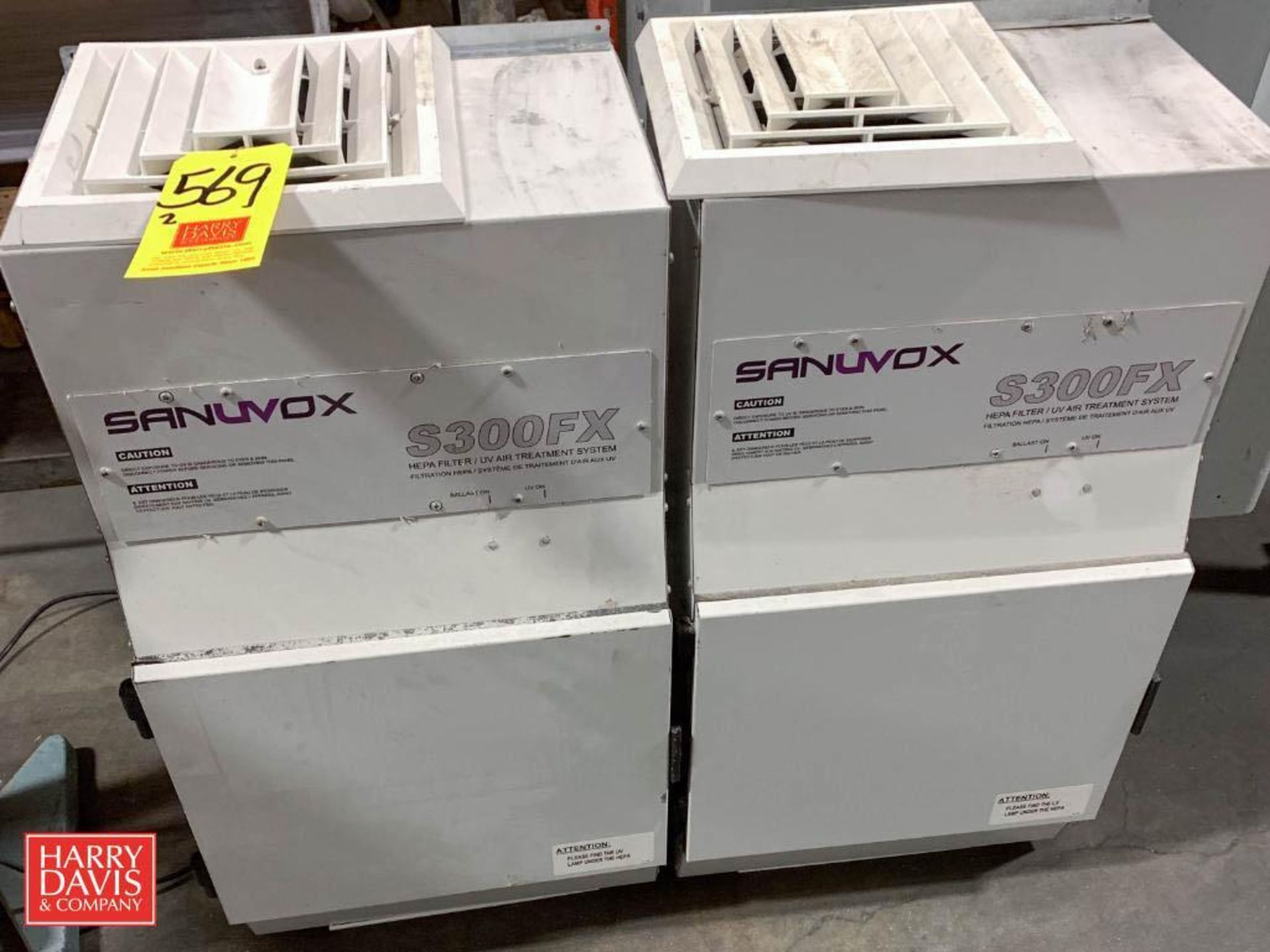 SANUVOX HEPA Air Filters, Model: 5300FX (Location: Edison, NJ)