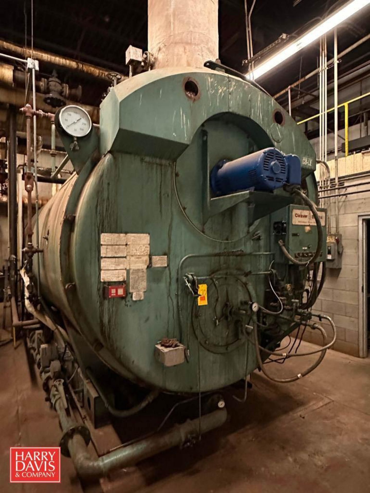 Cleaver Brooks Natural Gas CB Package Boiler, Model: CB1200700200, 200 PSI, 40 HP Blower Motor and 7