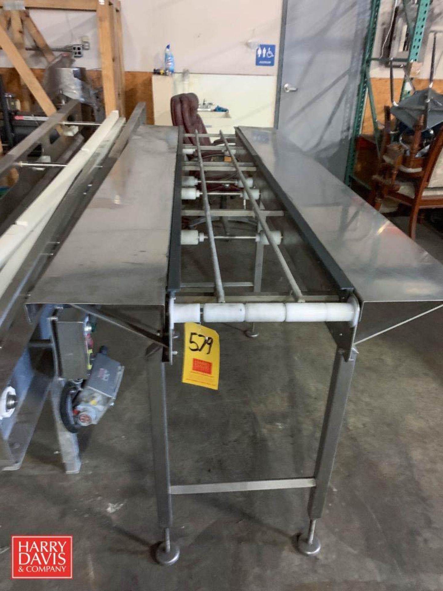 S/S Conveyor Frame: 96” Length x 35.5” Width (Location: Edison, NJ)