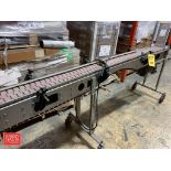 S/S Frame Product Conveyor: 108" Length x 7.75” Width with Plastic Table Top Chain and Drive: Mounte