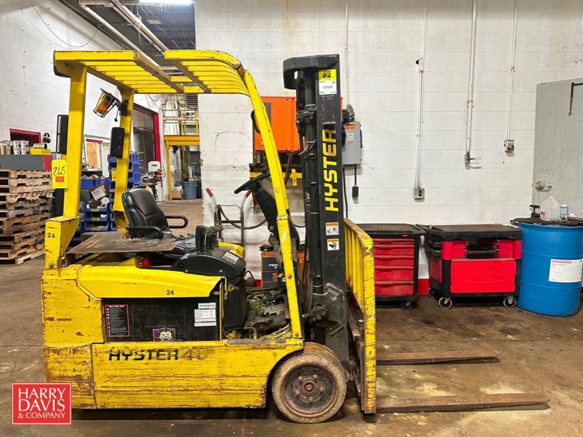 Hyster Electric Forklift Truck, Model: J4OZT, S/N: J160N03382E, 1,900 LB Capacity, 78" Mast