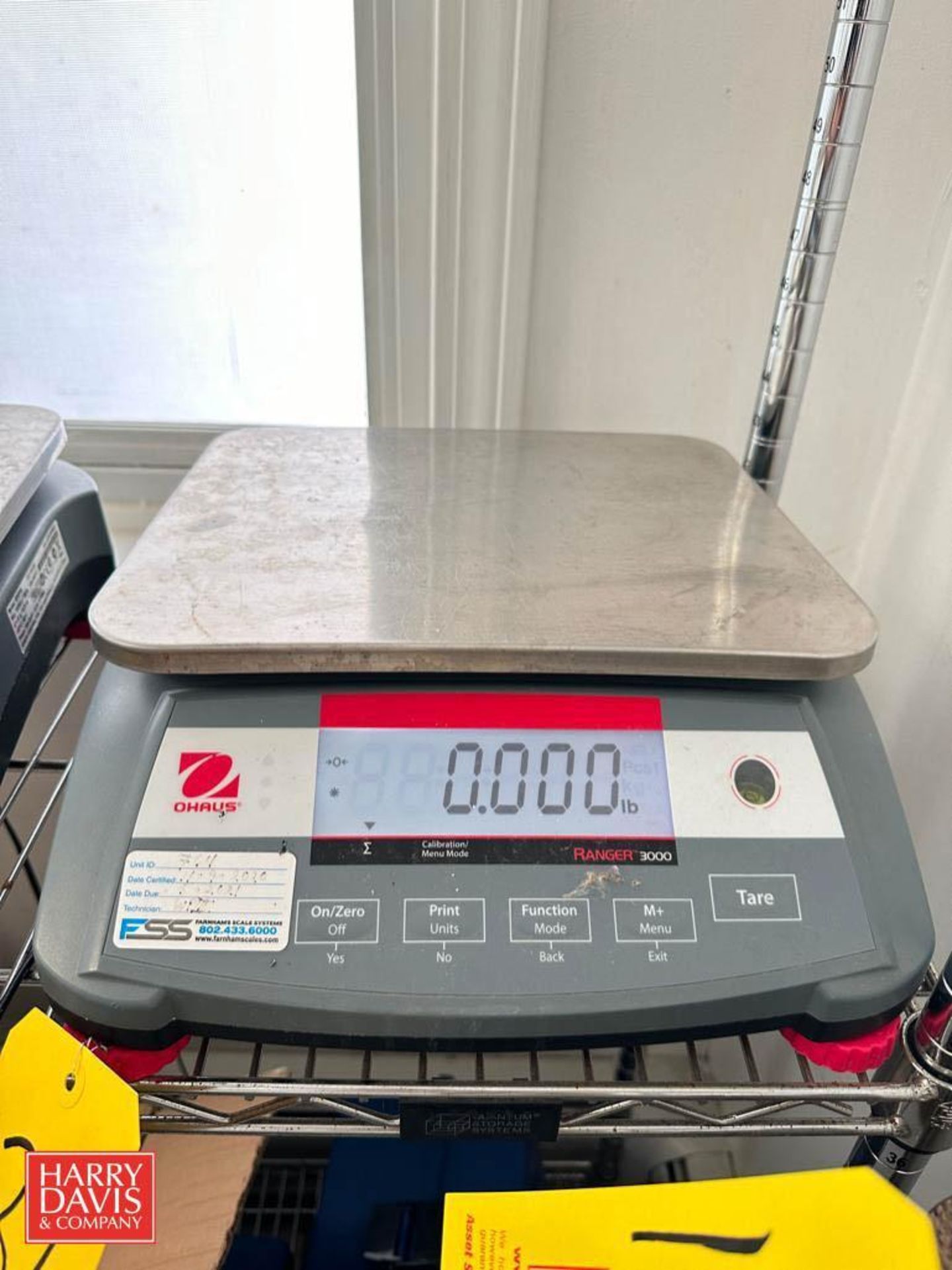 Ohaus Ranger 3000 S/S Table Top Digital Scale: 1’ x 9", Model: R31P15, 30 LB Max Capacity