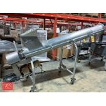 S/S Inclined Auger Conveyor: 97" Length: Mounted on Casters (Location: Edison, NJ)