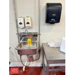 Sani-Lav S/S Hand Sink with Knee Controls, Hand Soap, Sanitizer and Paper Towel Dispensers
