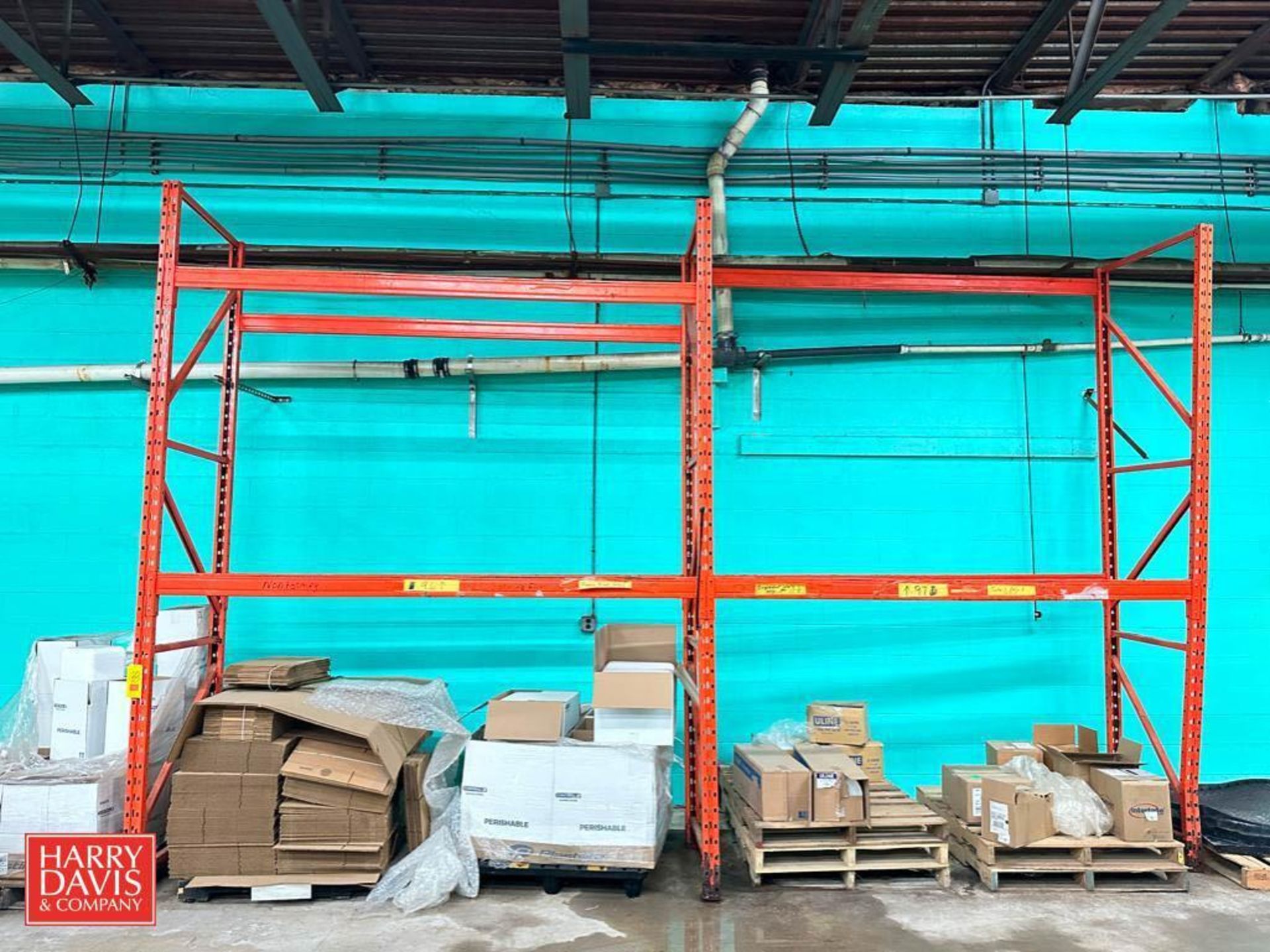 Sections: Pallet Racking: (2) 12' x 9' and (2) 16' x 9"