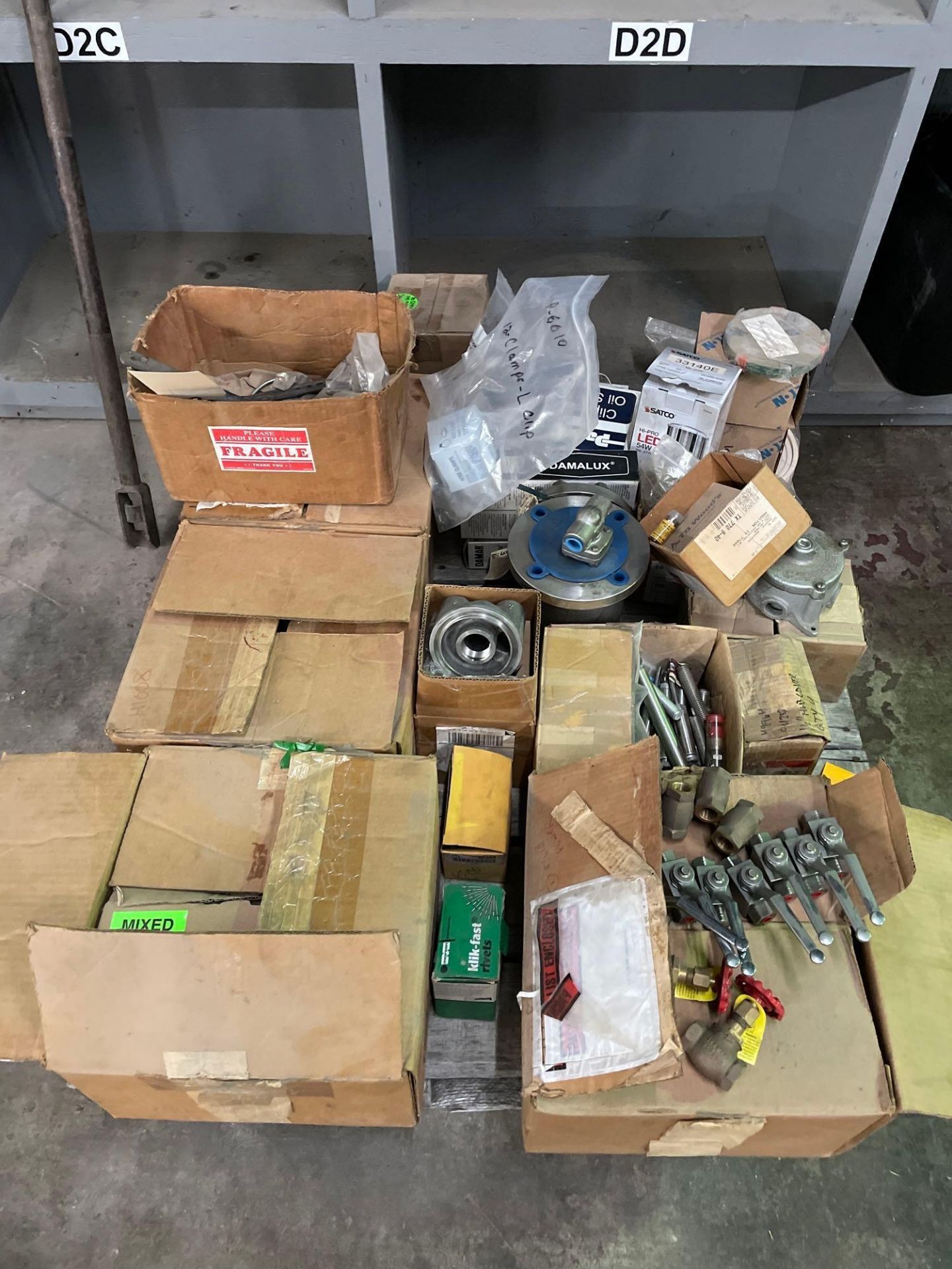 Pallet of Misc Electrical and Shop items, Valves, Filters, Nuts and Bolts