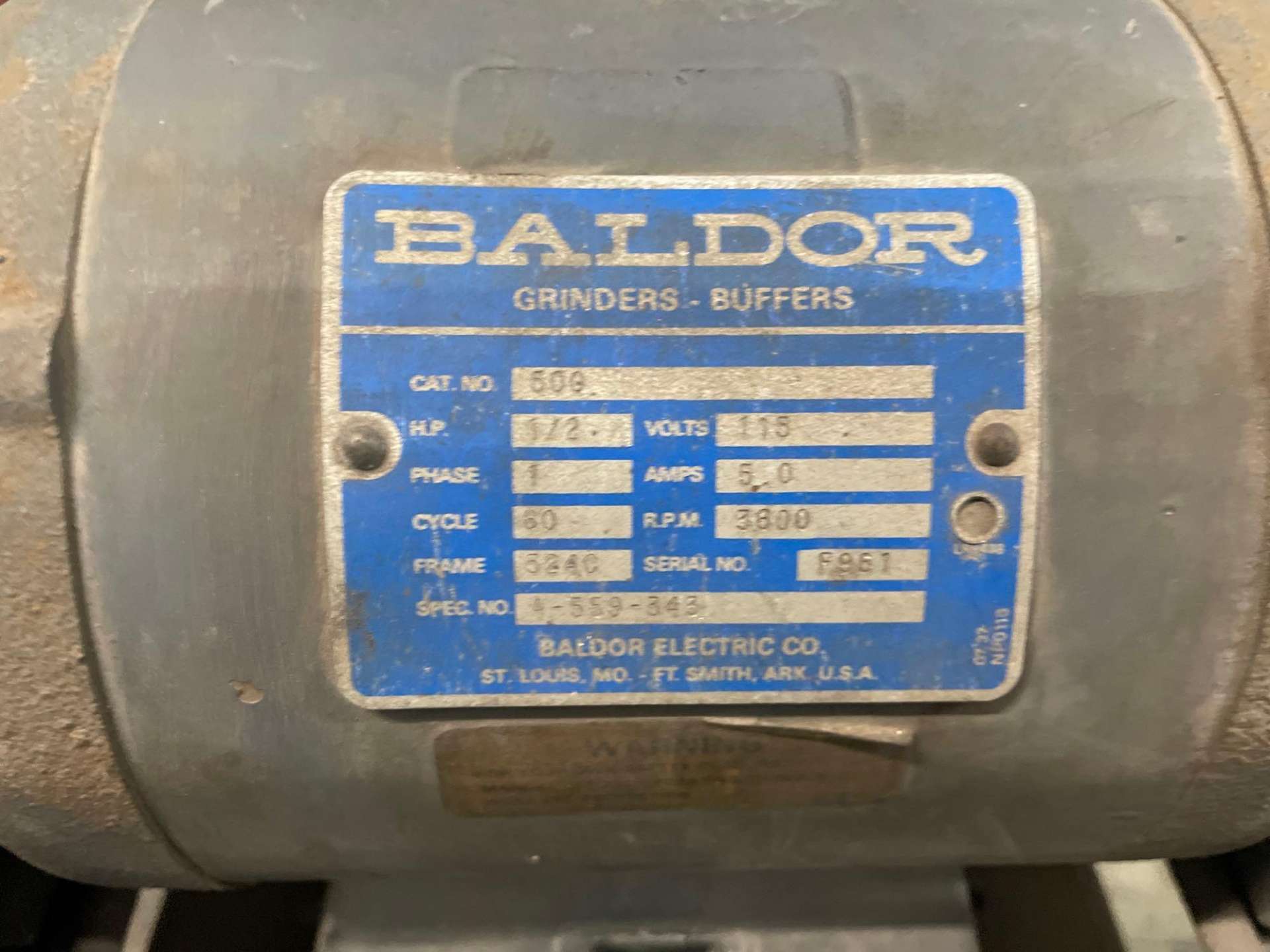 Lot of 2 Baldor Double End Grinders - Image 4 of 7