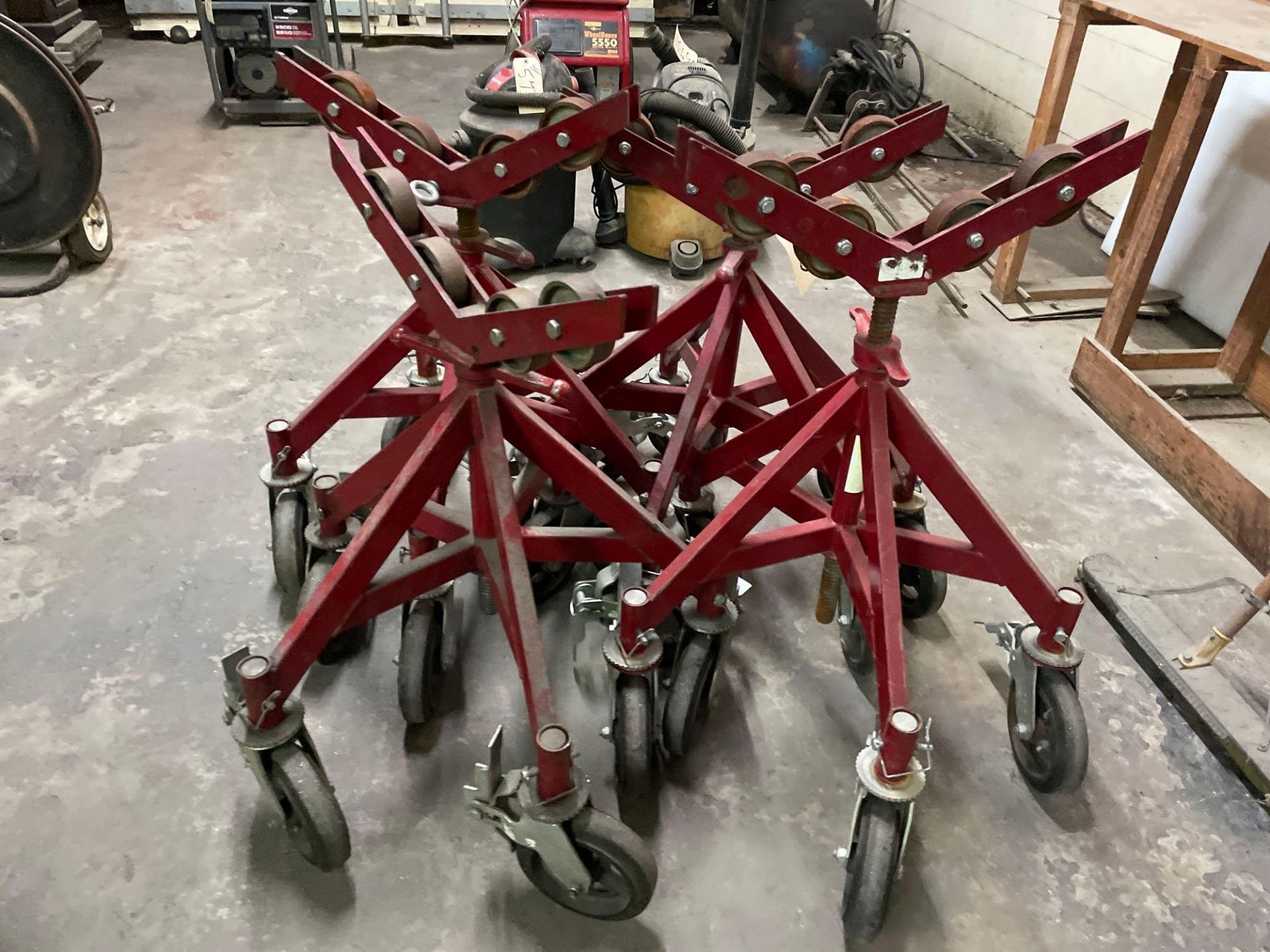 Lot of 4: Heavy Duty Roller Stands (Red). See Photo - Image 2 of 2