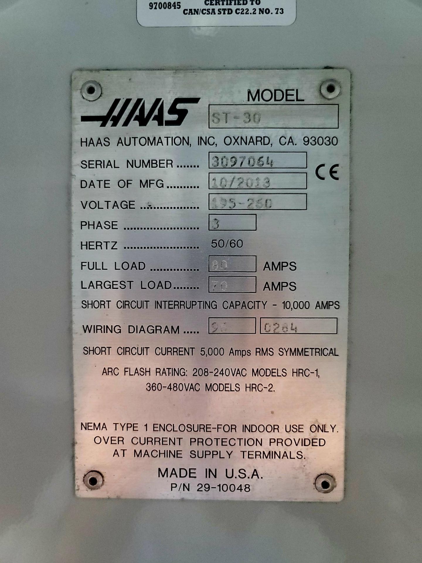 Haas ST-30 CNC Lathe, S/N 3097064 - Image 18 of 26