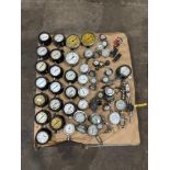 Pallet of Gauges Assorted Sizes and brand, Ashcroft, Wika, Noshok, Winters, McDaniels. See photo.