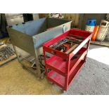 Lot of 2 Metal Cart W/Contents. See photo.