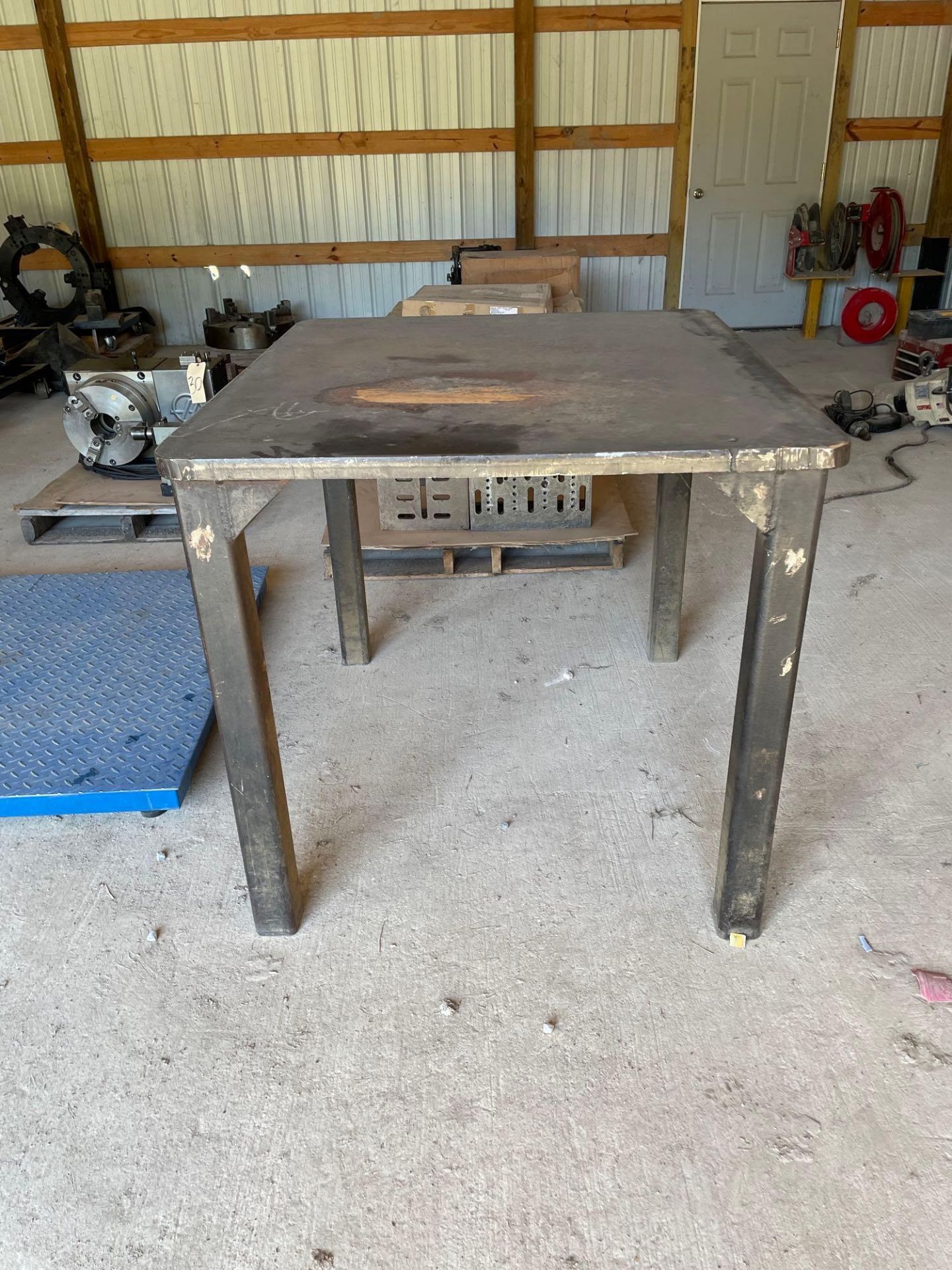 45” X 39” X 36” Heavy Duty Metal Table, 1 1/4” Solid Metal Top