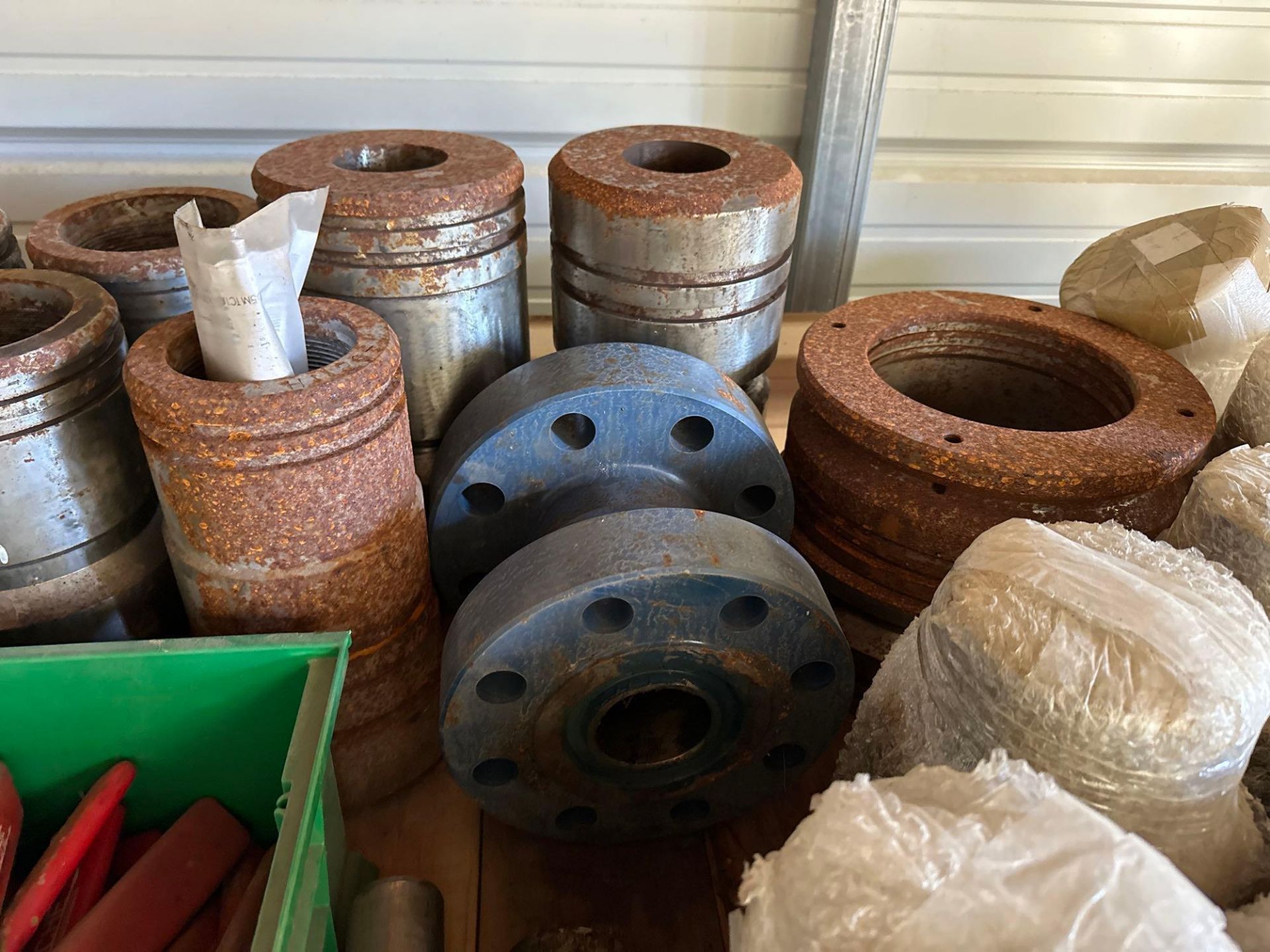 Lot of assorted WIP Metal Parts, Flanges, and other Heavy Duty Metal Pieces - Image 2 of 8