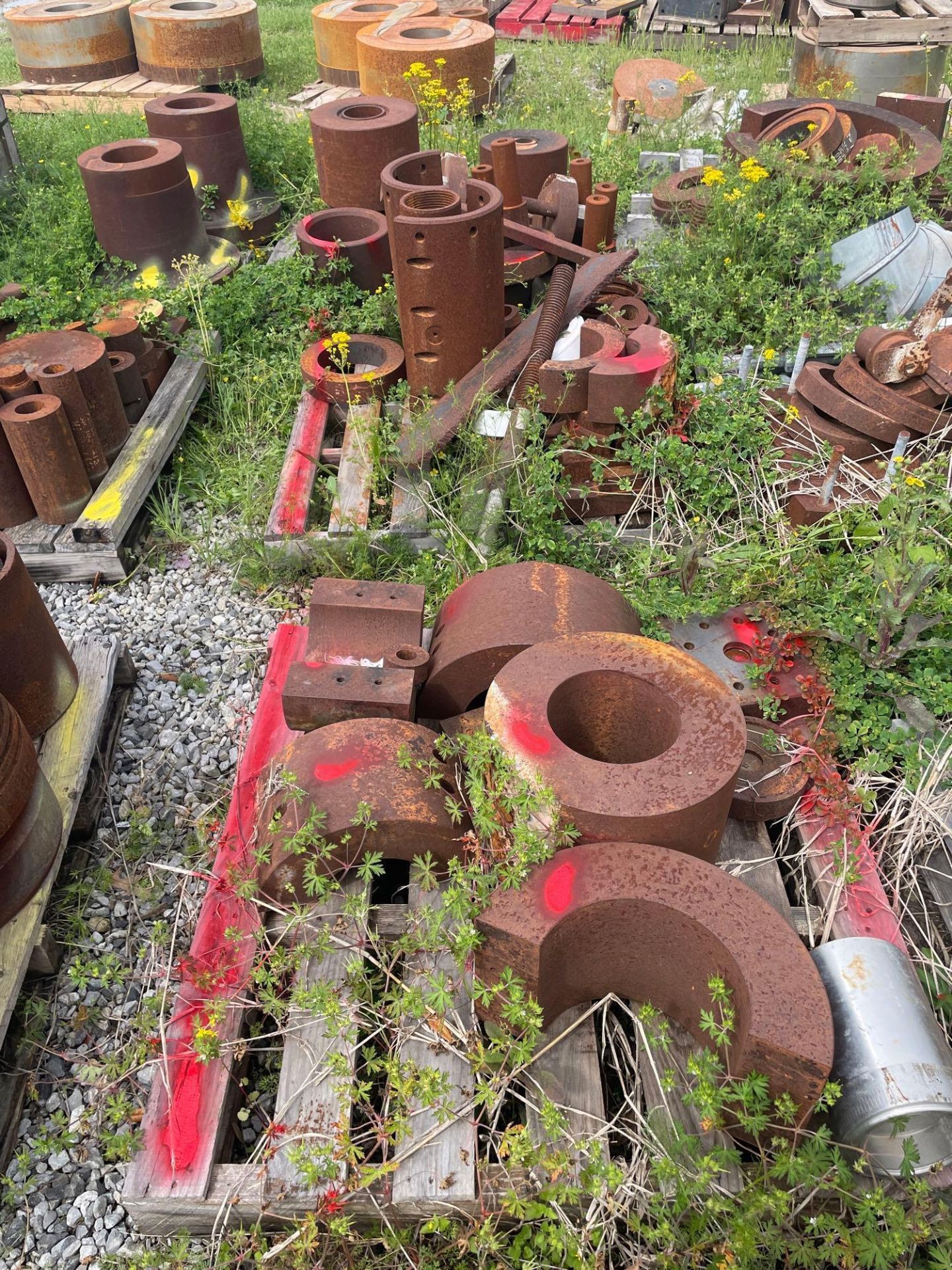 Pallets of Metal Cut Offs and Assorted Pieces (Red)