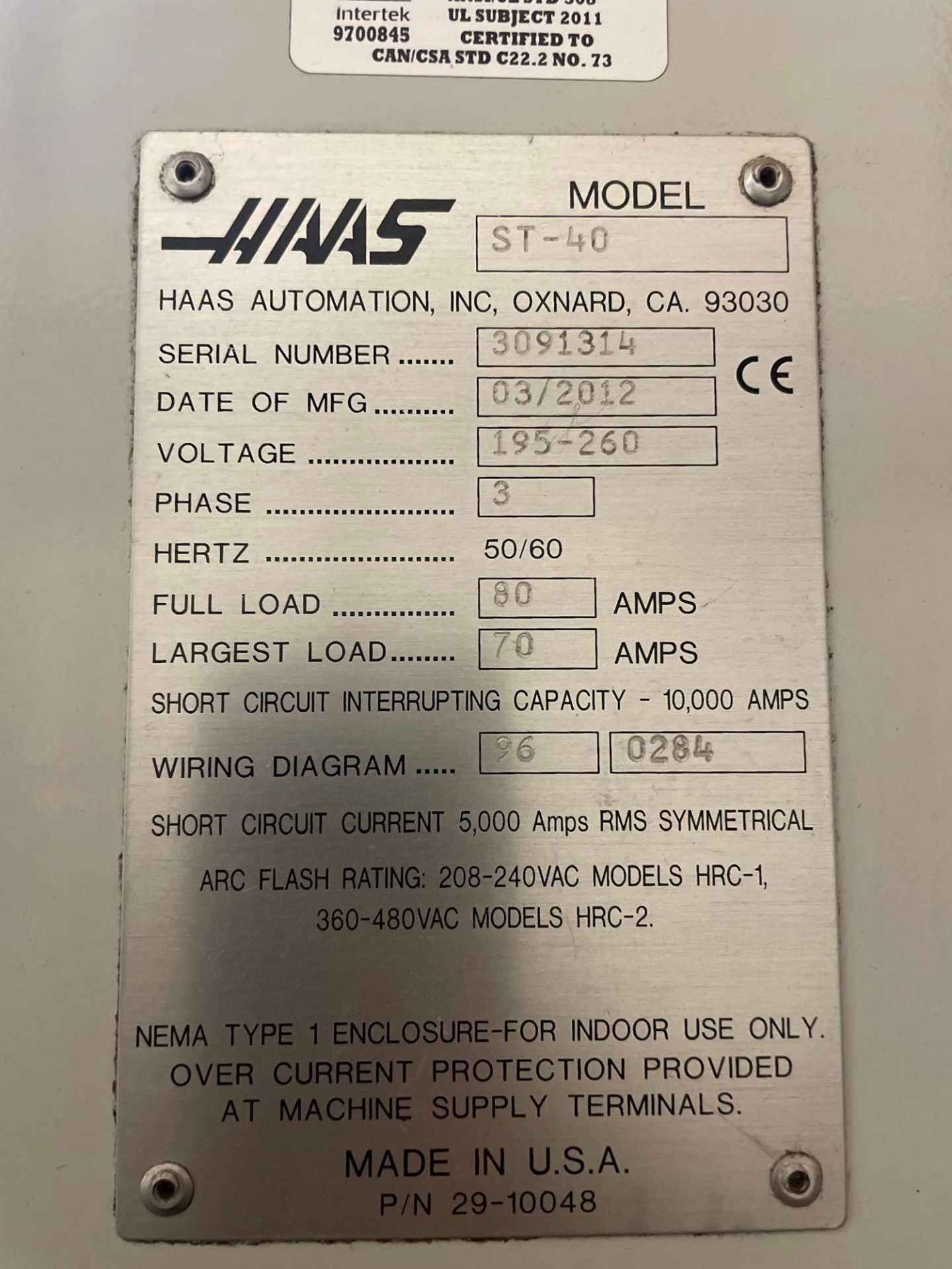 2012, Haas ST-40 CNC Lathe - Image 16 of 54