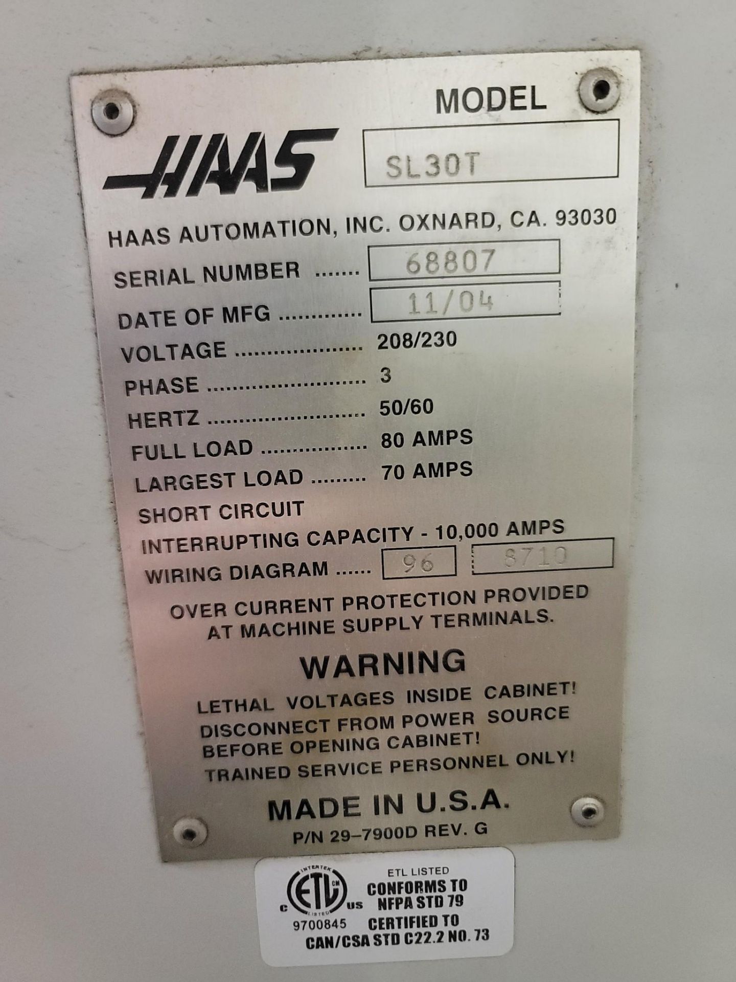 Haas SL30T CNC Lathe - Image 24 of 31