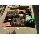 Pallet: of Metal Fixtures and Threaded Bolts