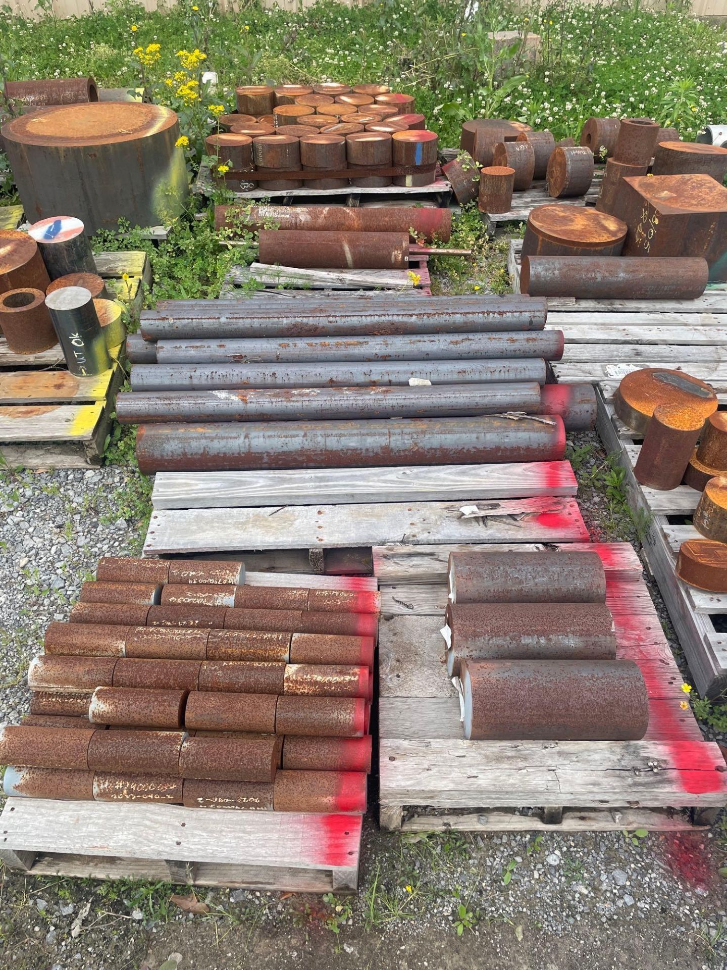 Pallets of Metal Cut Offs and Assorted Pieces (Red)