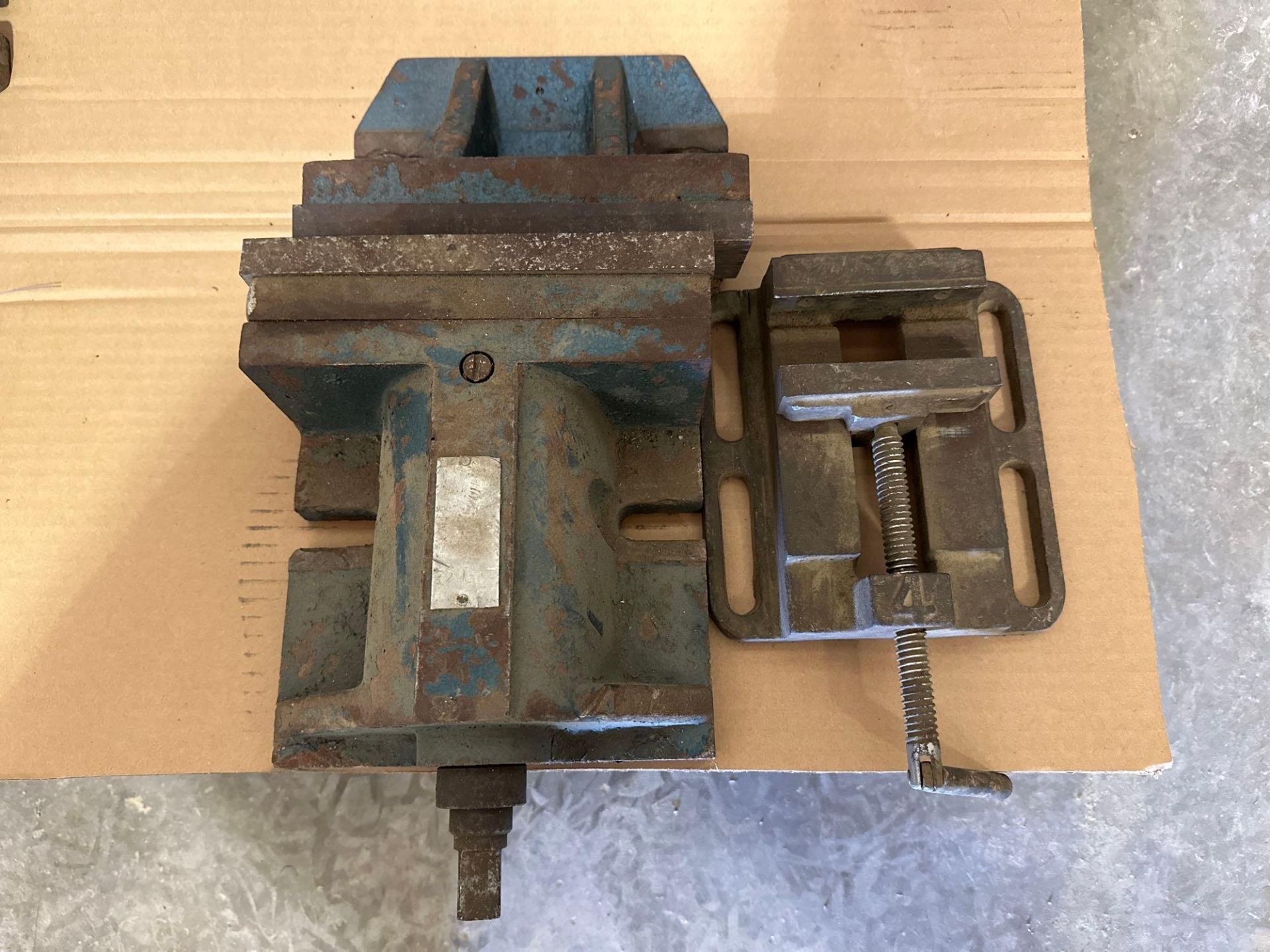 Lot of 2: (1) 8” Endless Vise, (1) Columbian Drill Press Vise No: 4. See photo.