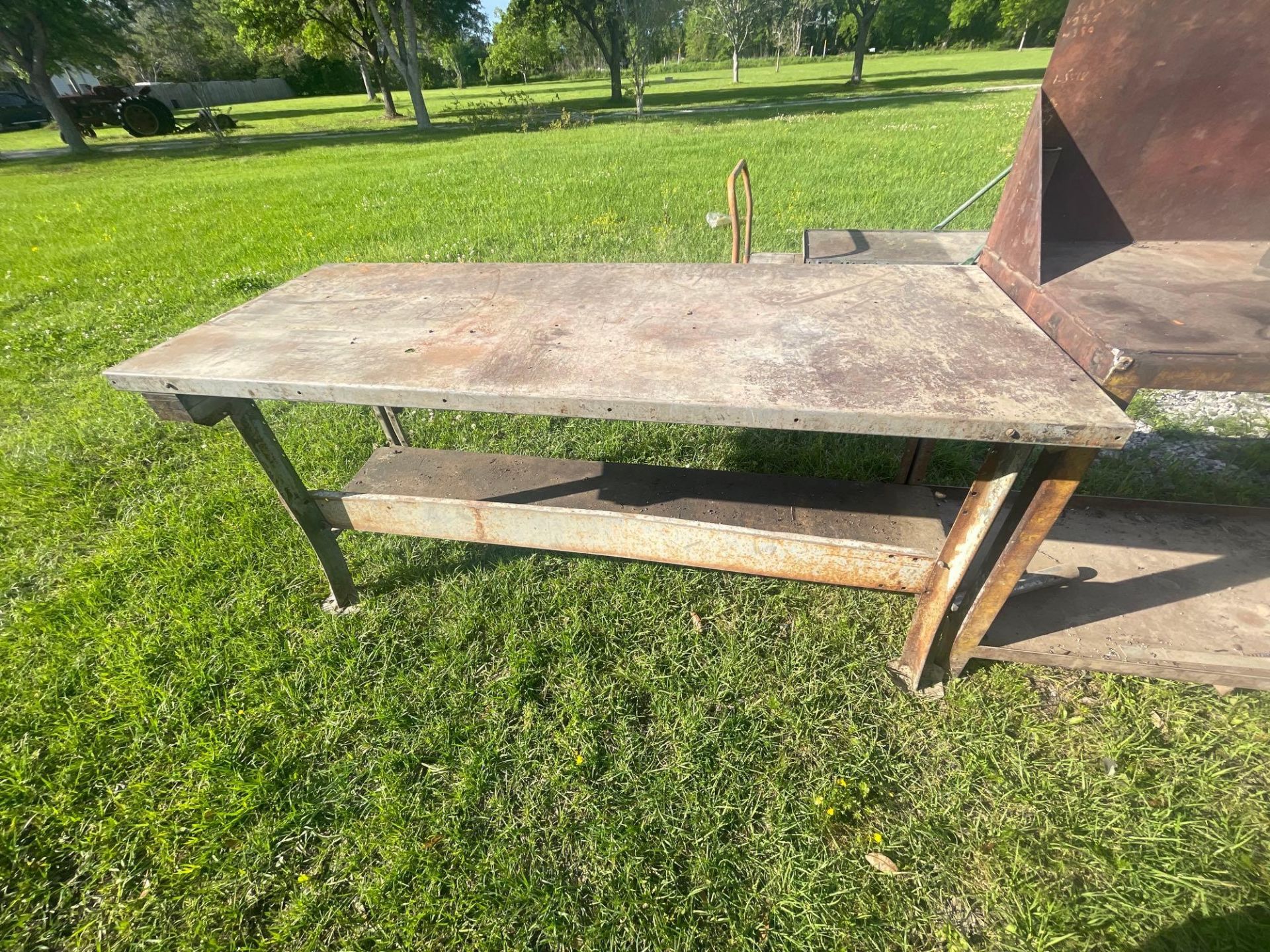 Lot of 2 Metal Tables: (1) 48” X 24” X 36” with 4 1/2” Vise, (1) 72” X 28” X 34” - Image 2 of 3